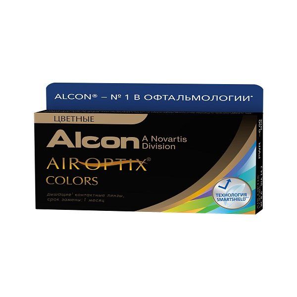 Линзы контактные цветные Alcon/Алкон air optix colors (8.6/-2,75) Brilliant blue 2шт